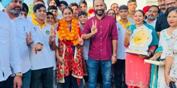  मीत हेयर द्वारा एशियन गेम्स मैडलिस्ट तीरन्दाज़ प्रनीत कौर का स्वागत और सम्मान  