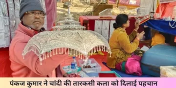 सूरजकुंड मेला में आए उड़ीसा के नेशनल अवार्डी शिल्पकार पंकज कुमार