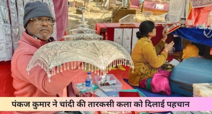 सूरजकुंड मेला में आए उड़ीसा के नेशनल अवार्डी शिल्पकार पंकज कुमार