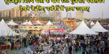 सूरजकुंड शिल्प मेला के थीम स्टेट गुजरात पवेलियन देखने के लिए  दर्शकों में ख़ास उत्साह