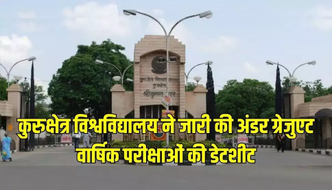 कुरुक्षेत्र विश्वविद्यालय ने जारी की अंडर ग्रेजुएट वार्षिक परीक्षाओं की डेटशीट