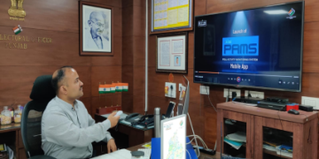 लोक सभा मतदान 2024 के मद्देनज़र मुख्य निर्वाचन अधिकारी सिबिन सी द्वारा पी. ए. एम. एस. की शुरुआत