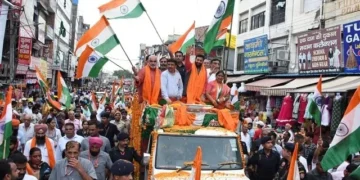 सीएम की अगुवाई में करनाल में निकली तिरंगा यात्रा