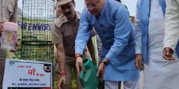 सीएम ने गैरसैंण में किया पौधारोपण