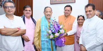 धामी ने दी पूर्व सीएम खंडूरी को जन्मदिन की बधाई