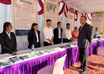 माता मनसा देवी मंदिर में लगाया जा रहा कानूनी जागरूकता शिविर