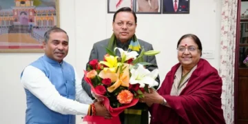 यूपी की मंत्री मौर्य ने की सीएम धामी से मुलाकात