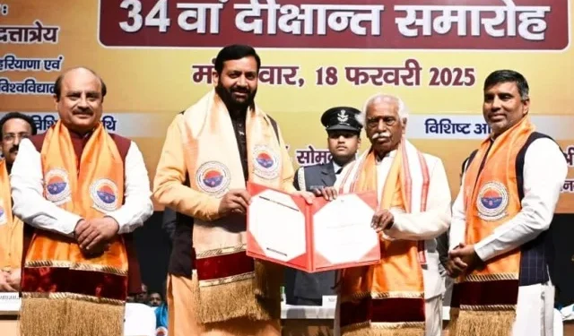 सीएम सैनी डॉक्टर ऑफ लिटरेचर की मानद उपाधि से अलंकृत