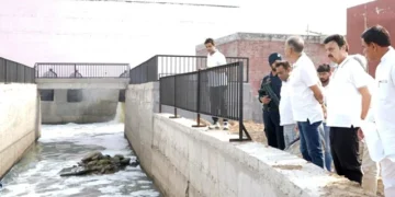 एसटीपी और ड्रेन सिस्टम की जांच के बाद मंत्री ने दिए निर्देश