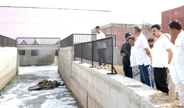 एसटीपी और ड्रेन सिस्टम की जांच के बाद मंत्री ने दिए निर्देश
