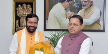 देहरादून में दोनों मुख्यमंत्रियों की शिष्टाचार भेंट