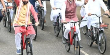 स्पीकर, मंत्री और विधायक भी बने साइकिल यात्रा का हिस्सा