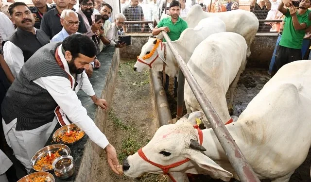 मुख्यमंत्री ने श्री कृष्ण गौशाला, करनाल को दिए 21 लाख रुपये