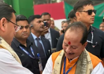 गांधी मैदान में आयोजित शपथ समारोह में शामिल हुए CM धामी