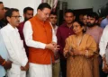 छत्तीसगढ़ दौरे से लौटकर सीधे पूर्व मुख्यमंत्री खंडूरी के निवास पहुंचे धामी