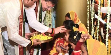 धार्मिक आयोजन में सीएम धामी ने पूजा-अर्चना कर आशीर्वाद लिया